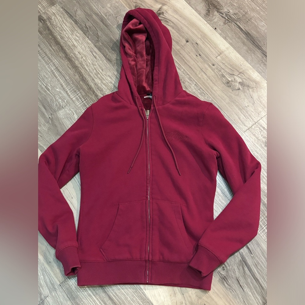 Tommy Hilfiger fuzzy lined hoodie sweatshirt. XS. Excellent condition.